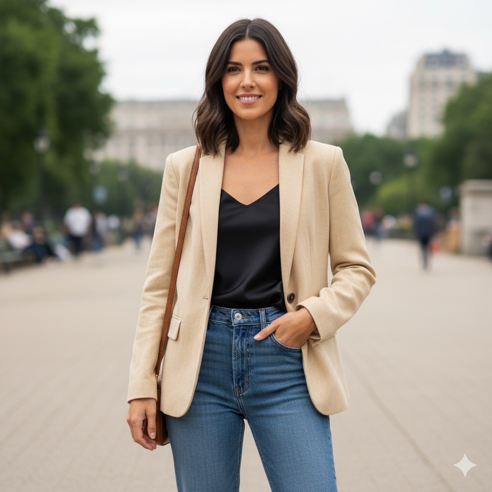 Massimo Dutti Light Tan Blazer